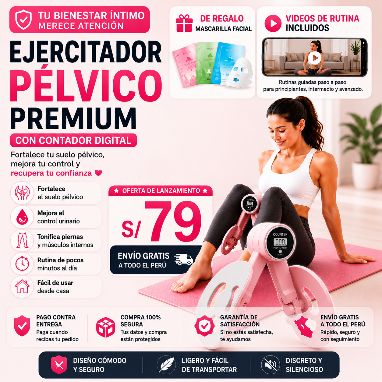 EJERCITADOR PELVICO + CONTADOR DIGITAL PRO