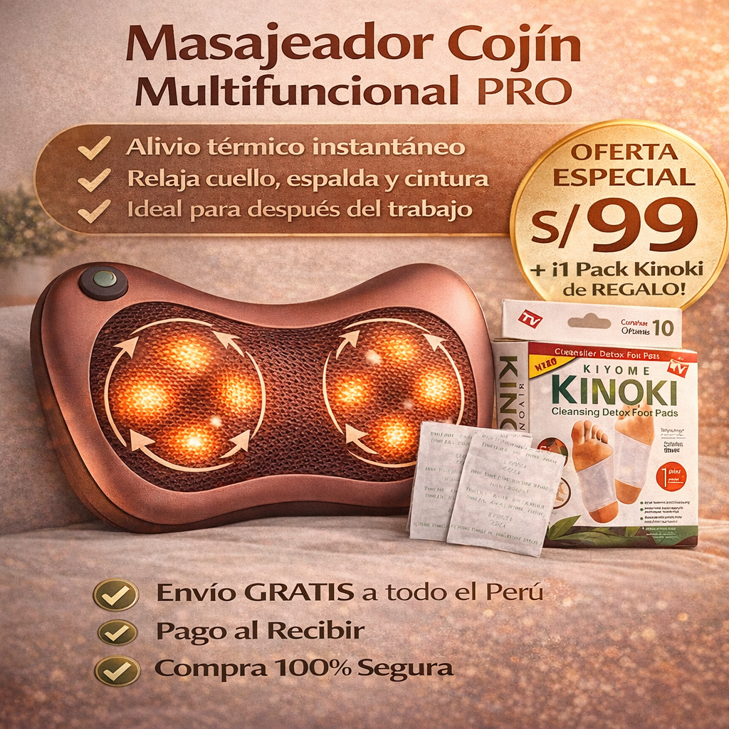MASAJEADOR COJIN MULTIFUNCIONAL PRO