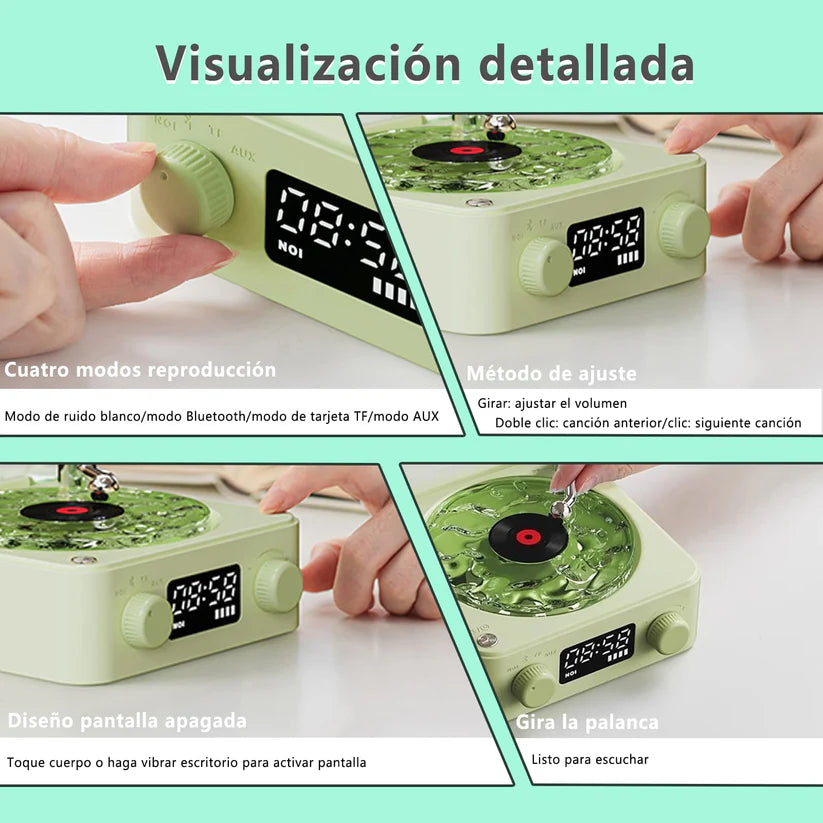 Reproductor de Vinyl con Luces de Aurora + Esfera de regalo 🎁