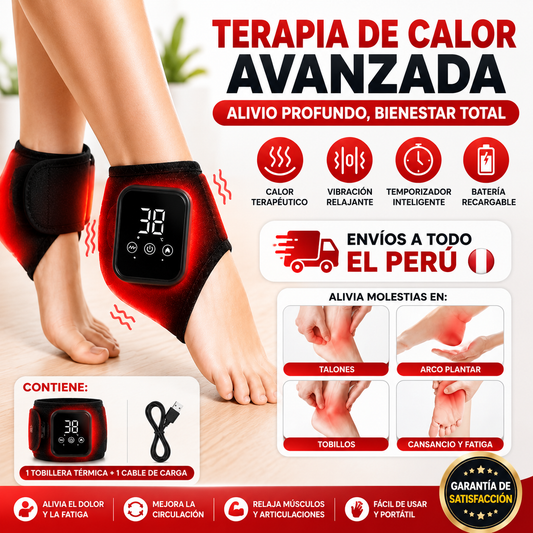 Tobillera Térmica 3 en 1 – Masaje Vibratorio + Calor + Relajación