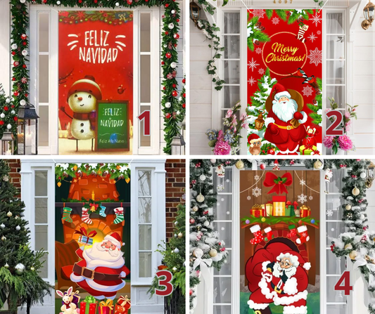 PACK DE 2 FORROS DE PUERTA NAVIDEÑO + 1 TAPETE DE REGALO🎁🎅 + ENVIO GRATIS!.