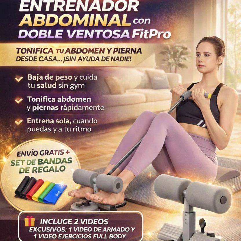 ENTRENADOR ABDOMINAL CON DOBLE VENTOSA PRO